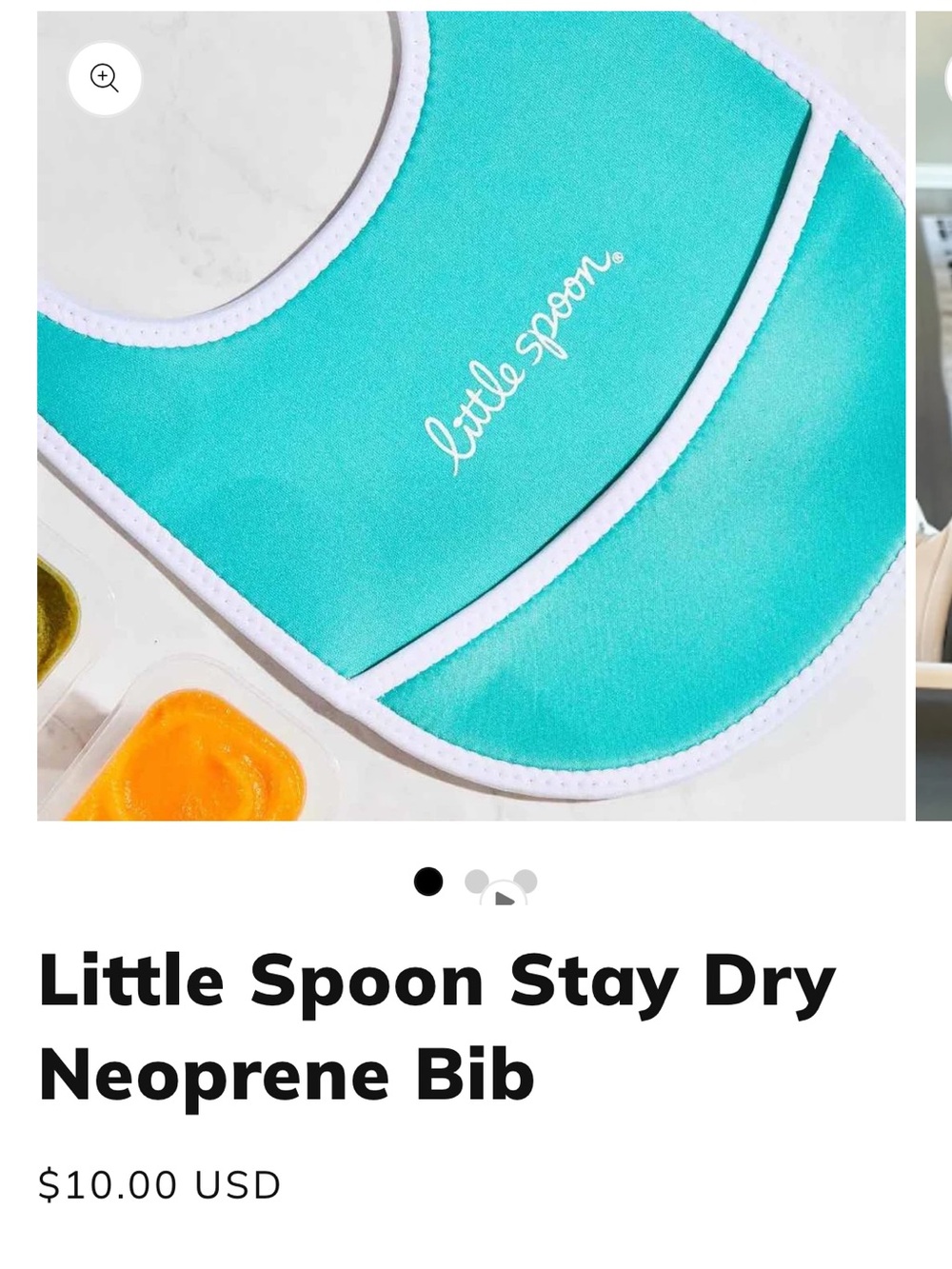 Little Spoon Stay Dry Neoprene Baby Bib NWT